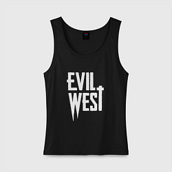 Майка женская хлопок Evil west logo, цвет: черный