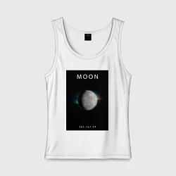 Майка женская хлопок Moon Луна Space collections, цвет: белый