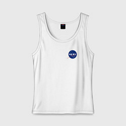 Майка женская хлопок NASA NERV Evangelion - little logo, цвет: белый