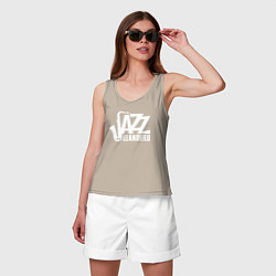 Майка женская хлопок Jazz - саксофон, цвет: миндальный — фото 2