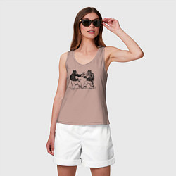 Майка женская хлопок Медведи боксеры, цвет: пыльно-розовый — фото 2