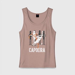 Майка женская хлопок Capoeira - contactless combat, цвет: пыльно-розовый