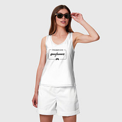 Майка женская хлопок Ghostrunner gaming champion: рамка с лого и джойст, цвет: белый — фото 2