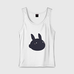 Майка женская хлопок Черный кролик - минимализм, цвет: белый