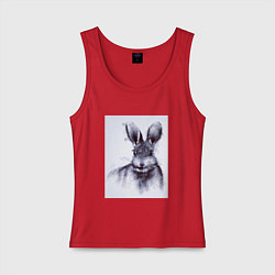 Майка женская хлопок Rabbit symbol 2023, цвет: красный