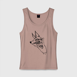 Женская майка Аки человек бензопила лайн арт