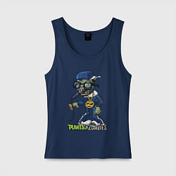 Майка женская хлопок Диджей зомби, цвет: тёмно-синий