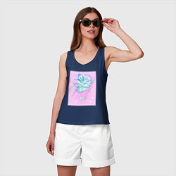 Майка женская хлопок Рука без пальца, цвет: тёмно-синий — фото 2