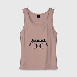 Майка женская хлопок Metallica, цвет: пыльно-розовый