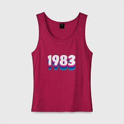 Майка женская хлопок Made in 1983 vintage art, цвет: маджента