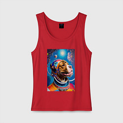 Женская майка Булли космонавт - нейросеть