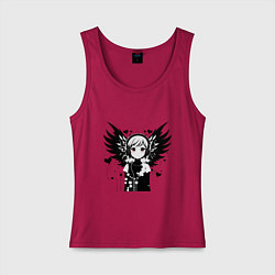 Женская майка Cute anime cupid angel girl wearing headphones