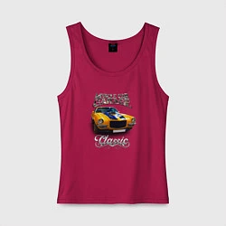 Майка женская хлопок Американский маслкар Chevrolet Camaro, цвет: маджента