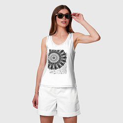 Майка женская хлопок Техно мандала, цвет: белый — фото 2
