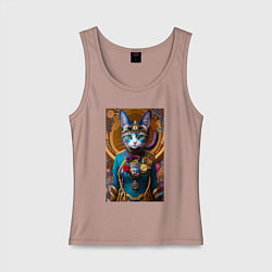 Женская майка Кошечка в стиле стимпанк - нейросеть - искусство