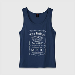Майка женская хлопок The Killers в стиле Jack Daniels, цвет: тёмно-синий