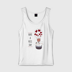 Майка женская хлопок Have a nice day, цвет: белый