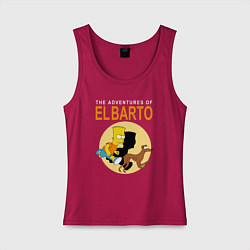 Майка женская хлопок Adventures of El Barto, цвет: маджента