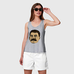 Майка женская хлопок Сталин СССР, цвет: меланж — фото 2