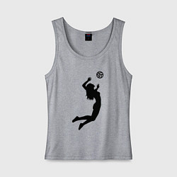 Майка женская хлопок Volley girl, цвет: меланж