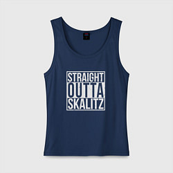 Майка женская хлопок Straight outta Skalitz, цвет: тёмно-синий
