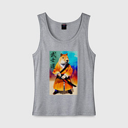 Женская майка Капибара - Бусидо - кодекс самурая - нейросеть