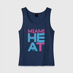 Майка женская хлопок Miami Heat style, цвет: тёмно-синий