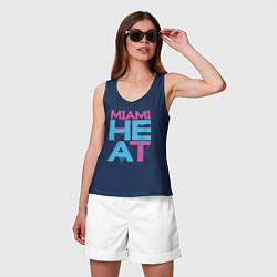 Майка женская хлопок Miami Heat style, цвет: тёмно-синий — фото 2