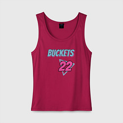 Майка женская хлопок Buckets 22, цвет: маджента