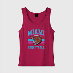 Майка женская хлопок Basket Miami, цвет: маджента