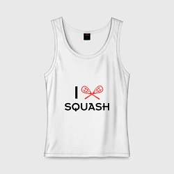 Майка женская хлопок I Love Squash, цвет: белый
