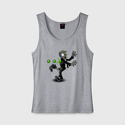 Майка женская хлопок PvZ Зомби атакован, цвет: меланж