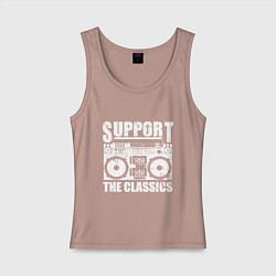 Майка женская хлопок Support the classic, цвет: пыльно-розовый