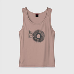 Майка женская хлопок Vinyl style, цвет: пыльно-розовый