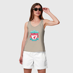 Майка женская хлопок Liverpool fc sport collection, цвет: миндальный — фото 2