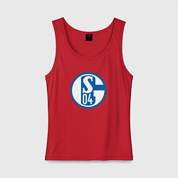 Майка женская хлопок Schalke 04 fc club, цвет: красный