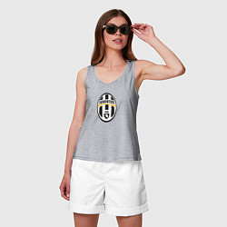 Майка женская хлопок Juventus sport fc, цвет: меланж — фото 2