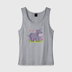 Женская майка Милый бегемотик