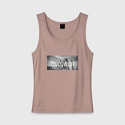 Майка женская хлопок Moscow-City, цвет: пыльно-розовый