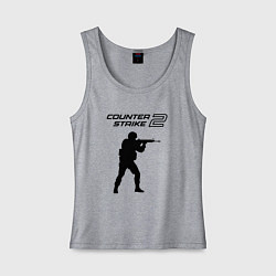 Майка женская хлопок Counter strike 2 classik, цвет: меланж