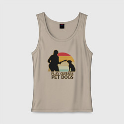 Женская майка Гитары и собаки