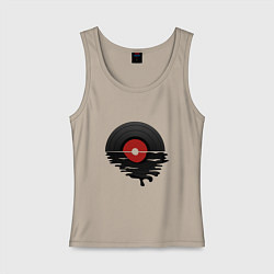 Женская майка Виниловая пластинка закат