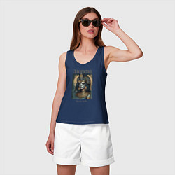 Майка женская хлопок Клеопатра царица Египта, цвет: тёмно-синий — фото 2