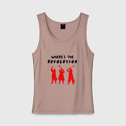 Майка женская хлопок Depeche Mode - Wheres The Revolution, цвет: пыльно-розовый