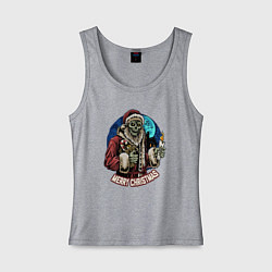 Майка женская хлопок Dead Christmas, цвет: меланж