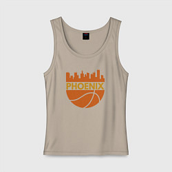 Майка женская хлопок Phoenix basketball city, цвет: миндальный