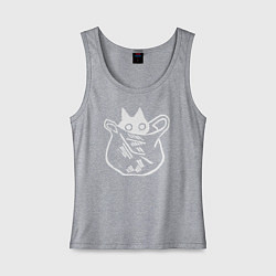 Майка женская хлопок Кот в пакете арт, цвет: меланж