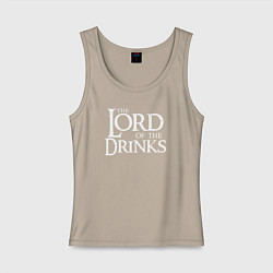Майка женская хлопок Повелитель напитков, цвет: миндальный