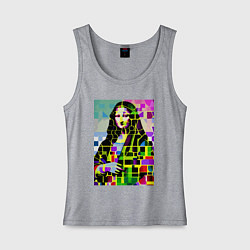 Майка женская хлопок Mona Lisa - mosaic pop art, цвет: меланж