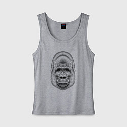 Женская майка Голова весёлой гориллы